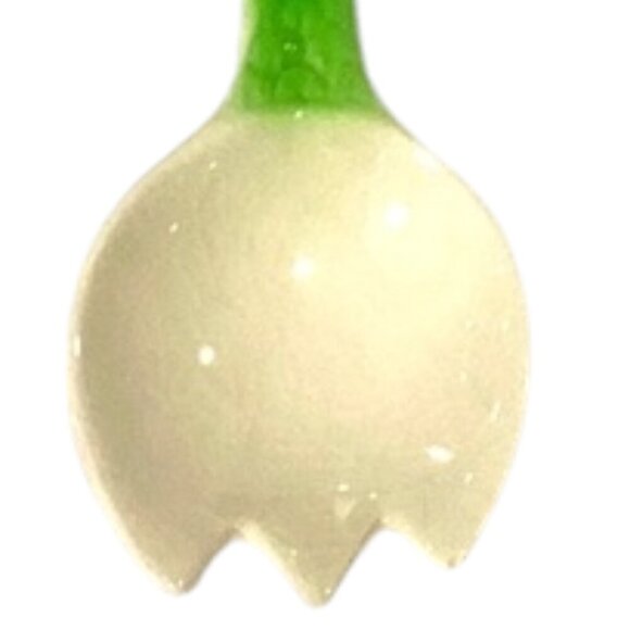 Vtge Shorter & Son Staffordshire Pair Hand-Paint Salad Spoons Anemone Flowers - Picture 7 of 8